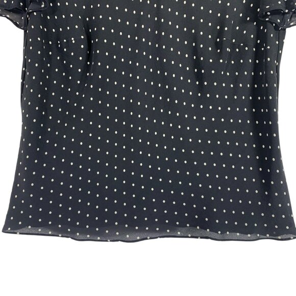 Jones new York  Blck /Wht Polka Dot Women's Short Sleeve  Blouse 100%silk sz 16W - Picture 6 of 16